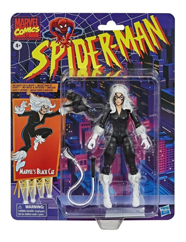 Figura Marvel Legends Retro Spiderman Black Cat 6 