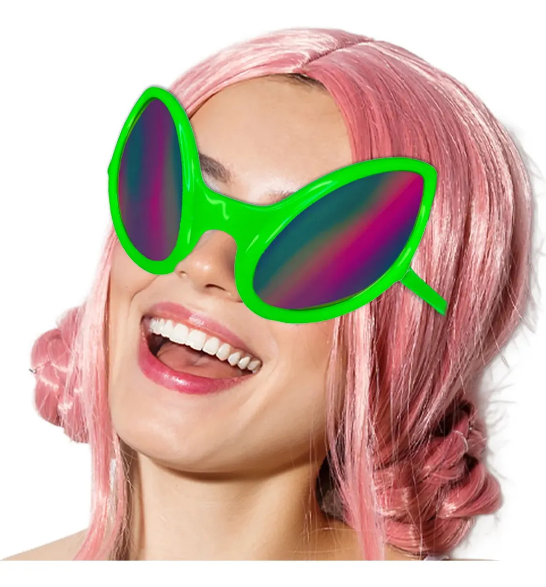 Lentes Alien Verdes Ovni Ufo Marciano Extraterrest Halloween Color Verde