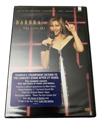 Dvd Barbra Streisand The Concert Live Mgm Importado Lacrado