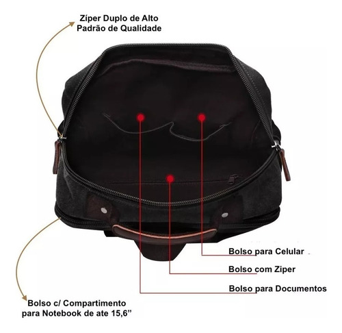 Mochila Ejecutiva For Computadora Portátil De Viaje De Lona Resistente