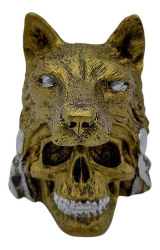 Cráneo Con Penacho De Lobo 8cm