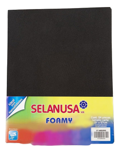 Foamy Tamaño Carta Liso 24 Pzas Manualidad Selanusa Color Negro