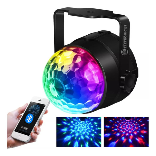 Mini Globinho De Luzes Coloridas Com Musica Via Bluetooth 5v Usb