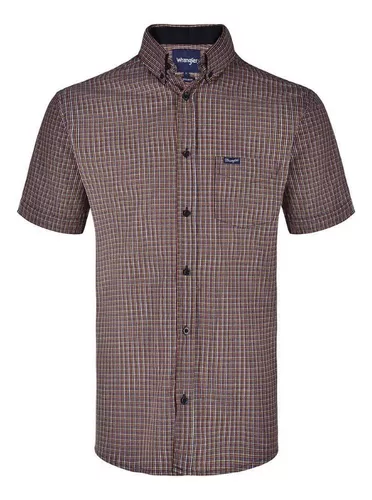 Camisa Casual Marshall Xadrez Manga Longa Vermelha Azul