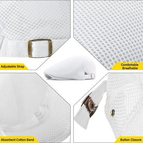 Boina Plana De Malla Transpirable Para Hombre,