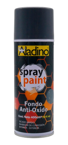 Pintura Spray Fondo Antióxido Aladino 400cc Gris