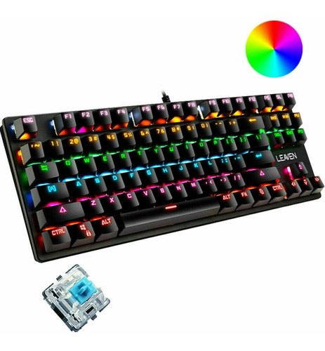 Teclado Gamer Mecánico Rack Con Luz Rgb Axis Azul/negro Es