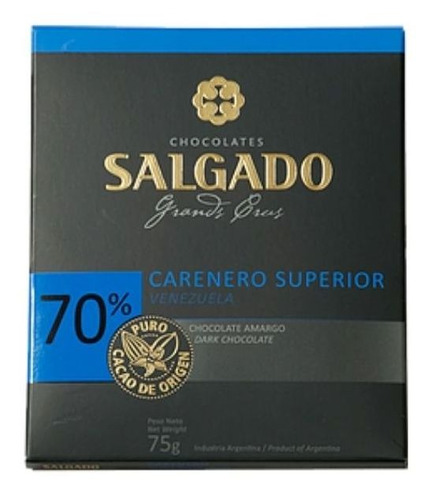 Chocolate Amargo Carenero Superior Salgado X 75 G