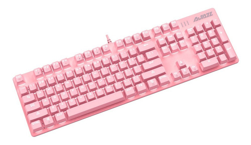Imagen 3 de 6 de Teclado Mecanico Iluminado 104 Teclas Rosa Switch Red- Ajazz