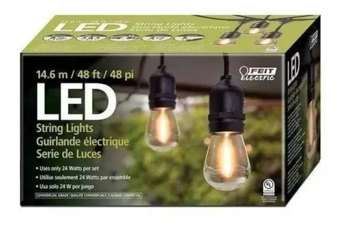 Tira 24 Luces En Serie Led Estilo Vintage Colgantes 14.6m