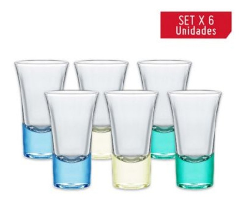 Copas Para Shot Aguardiente Alcohol Trago Set ×6 Unidades Hc