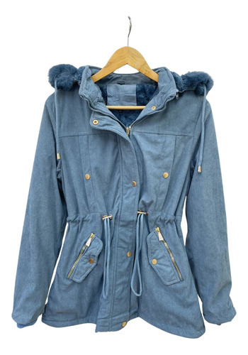 Parka De Corderoy Mujer Con Piel Y Capucha Desmontable 