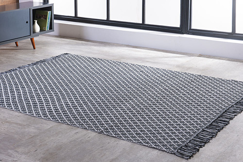 Tapete Indiano Kilim Adalli 1,00m X 1,50m Preto Niazitex