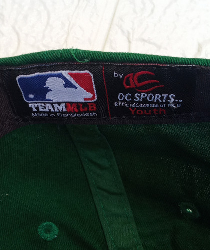 Oc Sports - Gorra Oakland A's Mlb Vintage Beisbol Juvenil. Verde-amarillo Juvenil 8-12 Años Ajustable Logo Bordado Oakland (Usado)