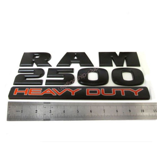 Imagen 5 de 5 de 2 X Oem Mate Negro Dodge Ram 2500 Heavy Duty Emblema Insigni