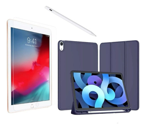 Forro Smart Case + Lápiz + Vidrio Para iPad 7/8/9 Gen 10.2 