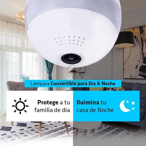 Imagen 6 de 10 de Lampara Espia Led Camara Hd 360° Sensor Alarma Graba 64 Gb