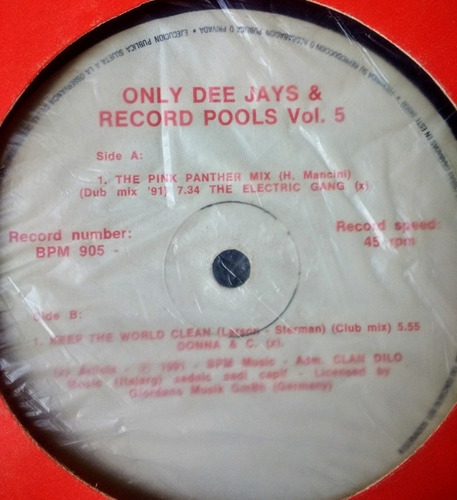 Only Dee Jays Y Recordpools Vol 5 Vinilo Pirata Edición Usa