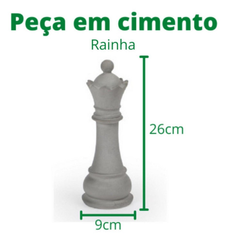 Imagem 3 de 6 de Peça De Xadrez Kit Com 6 Peças Todas De Cimento
