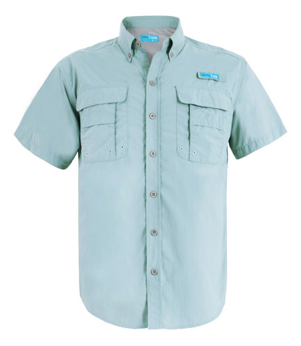 Camisa De Manga Corta Impermeable Fishing Upf 50+ Para Hombr