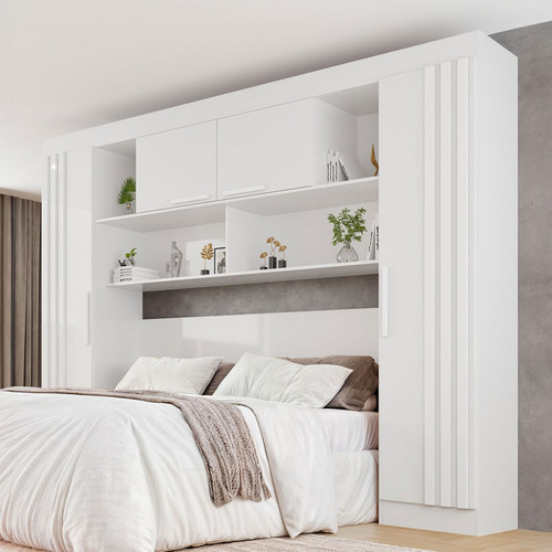 Guarda-roupa Solteiro Modulado Zurique 4 Portas Branco