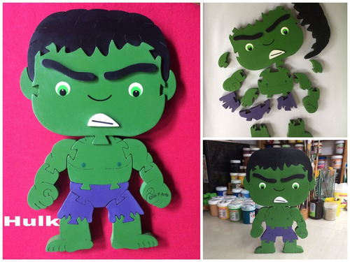 Super Heroe Hulk De Avengers En Mdf. Rompecabezas Juguete.