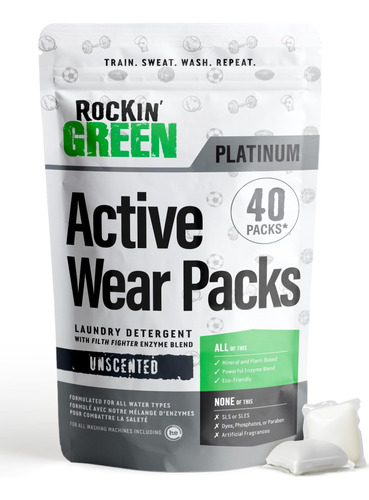 Cápsulas De Detergente Para Ropa Rockin Green, A Base De De