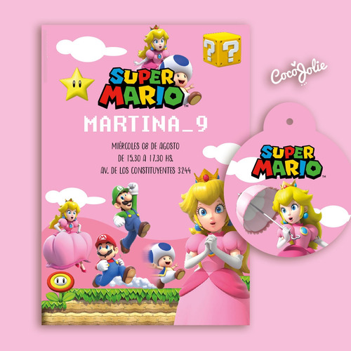 Kit Imprimible Princesa Peach. Editable En Pdf