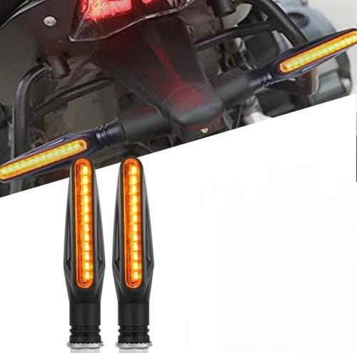 Imagen 2 de 6 de Intermitentes De Moto Secuencial Led Ámbar Pack X2 Unidades