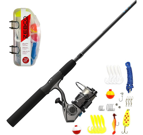 Zebco Ready Tackle Spinning Reel Y Combo De Caña De Pescar, 