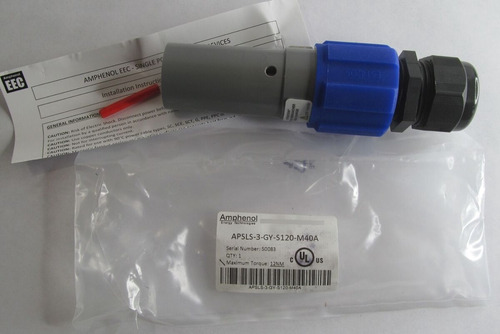 Amphenol Apsls-3-gy-s120-m40a Heavy Duty Power Conne Ccx