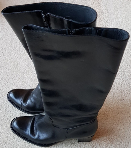 Botas De Cuero Caña Alta Poco Uso T. 39