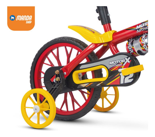 Bike Infantil Aro 12 Menino Nathor Motor X Com Capacete