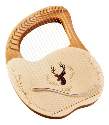 Caja De Pegatinas Cega De Metal Lyre Harp, Abeto, 21 Notas