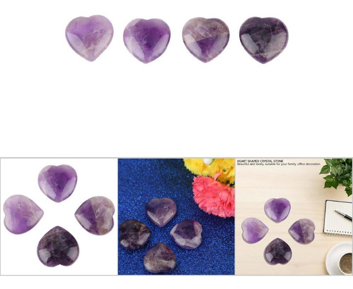 Púrpura KEYREN Cristals Natural Piedra curativa Amor Fluorita en Forma de corazón Piedras Preciosas Decoración del hogar Piedras y Cristales 
