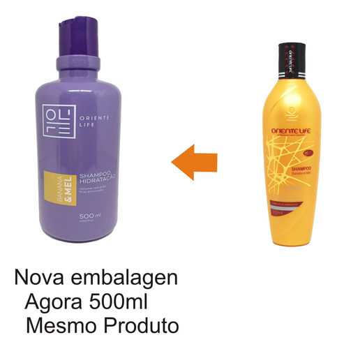 Shampoo Hidratante Limpeza Suave Banana E Mel Oriente Life