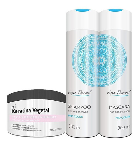 Shampoo 300ml + Acondicionador Pro Color + Keratina Vegetal