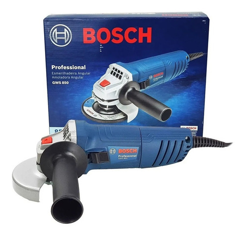 Miniesmeriladora angular Bosch Professional GWS 850 color azul 850 W 127 V + accesorio