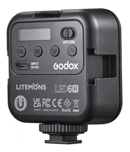 Lámpara Led Mini Rgb Cct Vlogging 6r Godox Color De La Estructura Negro