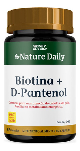 Biotina 45 Mcg + D-pantenol 5,6 Mg- 60 Cápsulas Sidney Olive Sabor Without Flavor