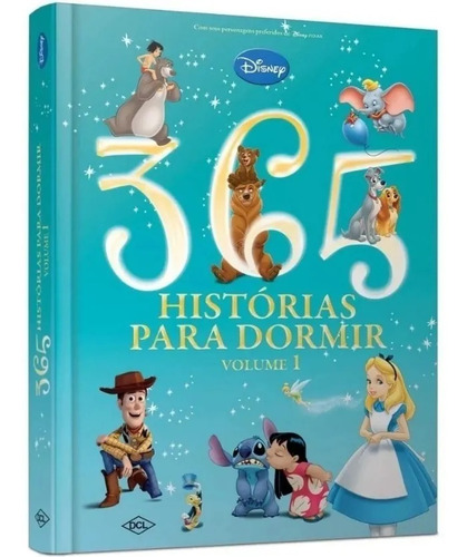 Livro 365 Histórias Disney Luxo Grande Capa Dura Azul