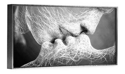Cuadro Decorativo Moderno Minimalista Beso Abstracto Canvas