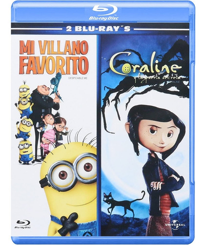 Duo Coraline + Mi Villano Favorito Blu Ray Peliculas Nuevo