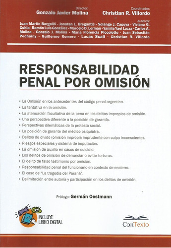 Responsabilidad Penal Por Omisión, De Gonzalo Javier Molina . Editorial Contexto En Español