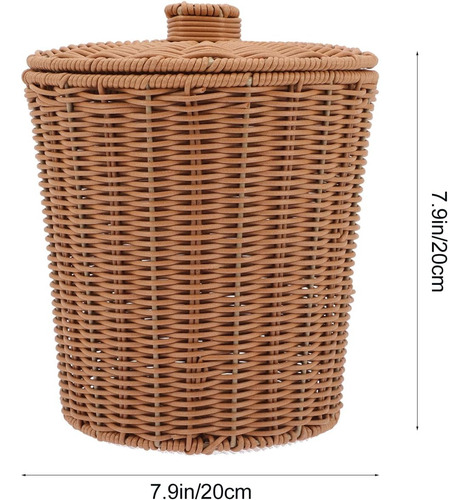 Cesta De Lixo Hemoton Com Cesta De Vime Com Tampa.