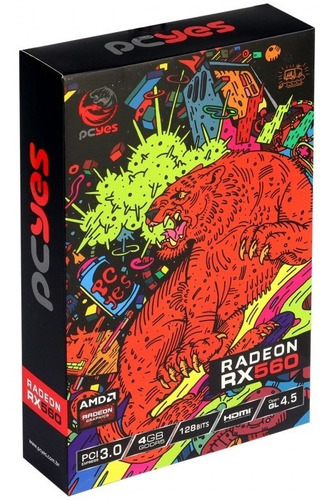 Imagem 10 de 10 de Placa De Video Rx 560 4gb Gddr5 128 Bits Pcyes Graffiti S