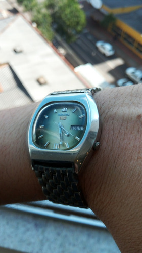 Magnífico Relógio Seiko 7009-5070 Automático Verde Metálico
