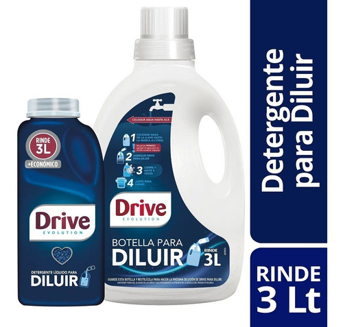 Pack Detergente Líquido Drive Para Diluir 500 Ml + Botella 