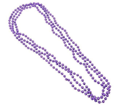 180 Collares Mardi Gras Morado Bolitas Perlas Carnaval 