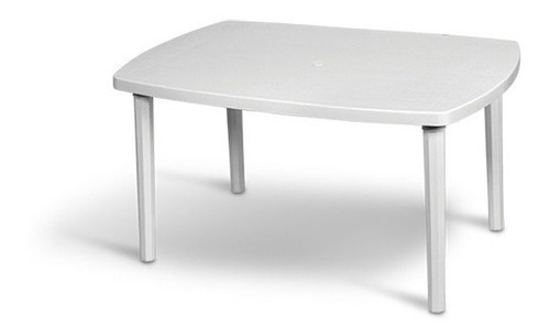 Plasnew mesa plastica grande retangular desmontável com pés cor branco